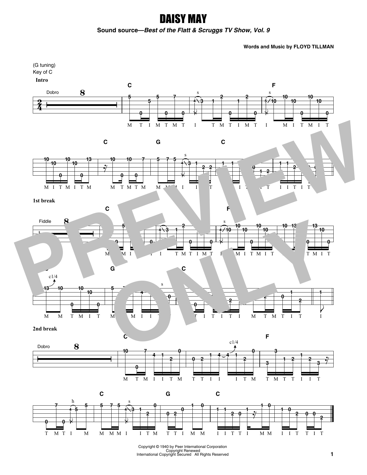 Flatt & Scruggs Daisy May sheet music notes and chords arranged for Banjo Tab