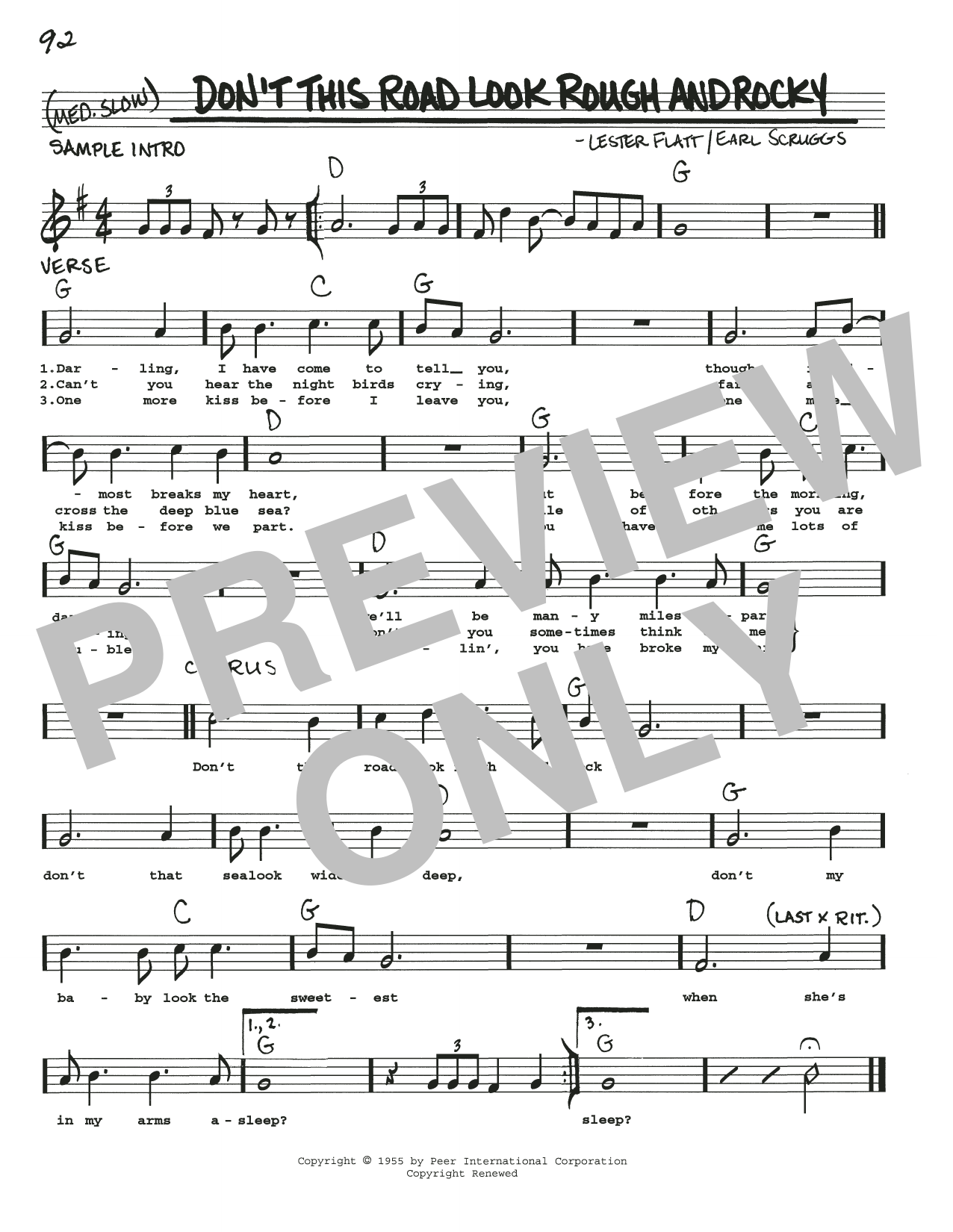 Flatt & Scruggs Don't This Road Look Rough And Rocky sheet music notes and chords arranged for Real Book – Melody, Lyrics & Chords