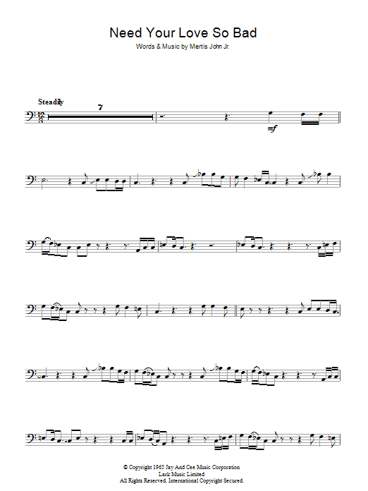 Fleetwood Mac Need Your Love So Bad sheet music notes and chords arranged for Clarinet Solo