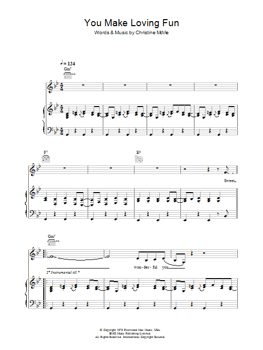 Fleetwood Mac You Make Loving Fun sheet music notes and chords arranged for Piano, Vocal & Guitar Chords