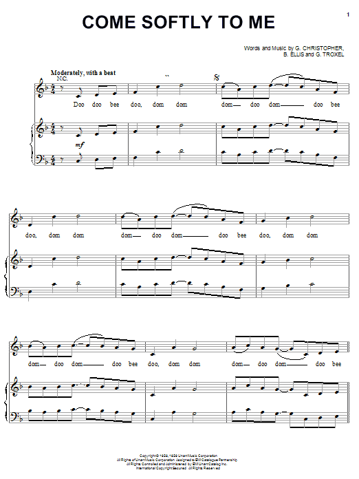 Fleetwoods Come Softly To Me sheet music notes and chords arranged for Piano, Vocal & Guitar Chords (Right-Hand Melody)
