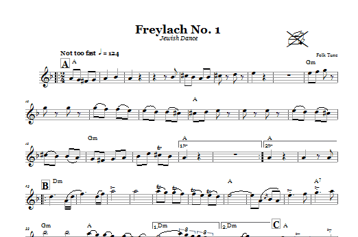 Folk Tune Freylach No. 1 (Jewish Dance) sheet music notes and chords arranged for Lead Sheet / Fake Book