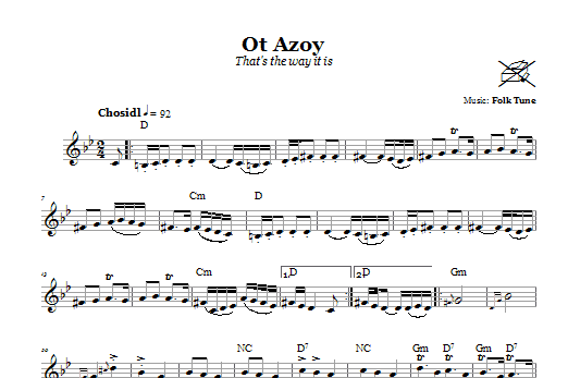 Folk Tune Ot Azoy (That's The Way It Is) sheet music notes and chords arranged for Lead Sheet / Fake Book