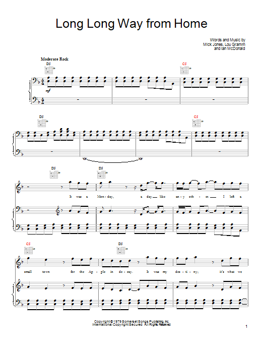 Foreigner Long Long Way From Home sheet music notes and chords arranged for Guitar Tab