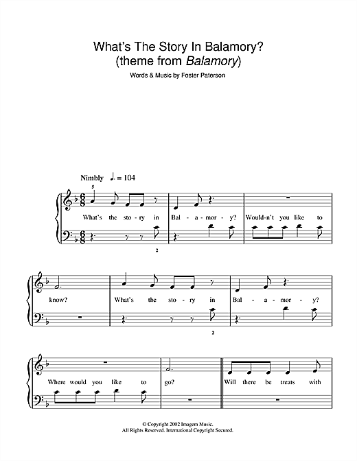 Foster Paterson What's The Story In Balamory (theme from Balamory) sheet music notes and chords arranged for 5-Finger Piano