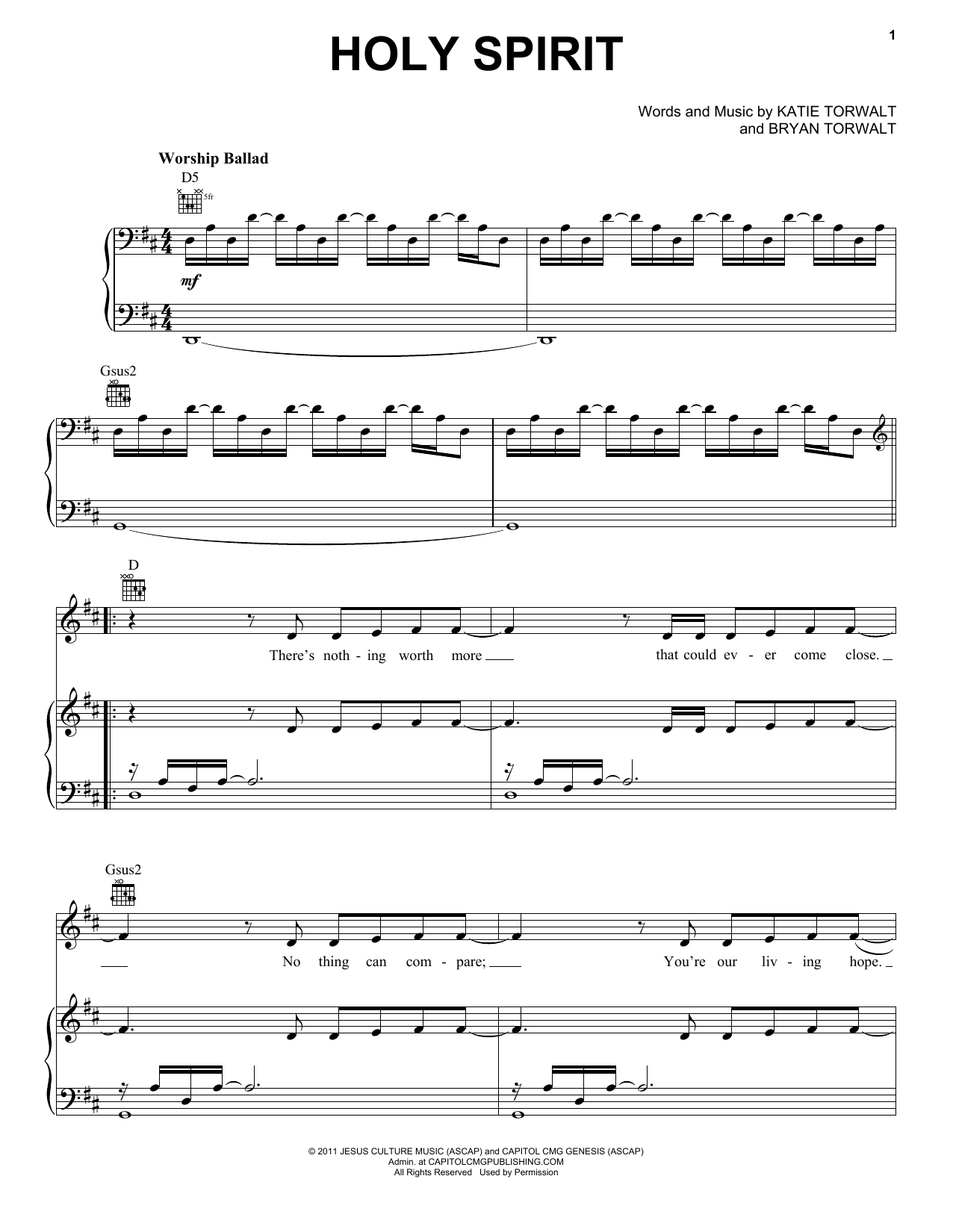 Francesca Battistelli Holy Spirit sheet music notes and chords arranged for Solo Guitar