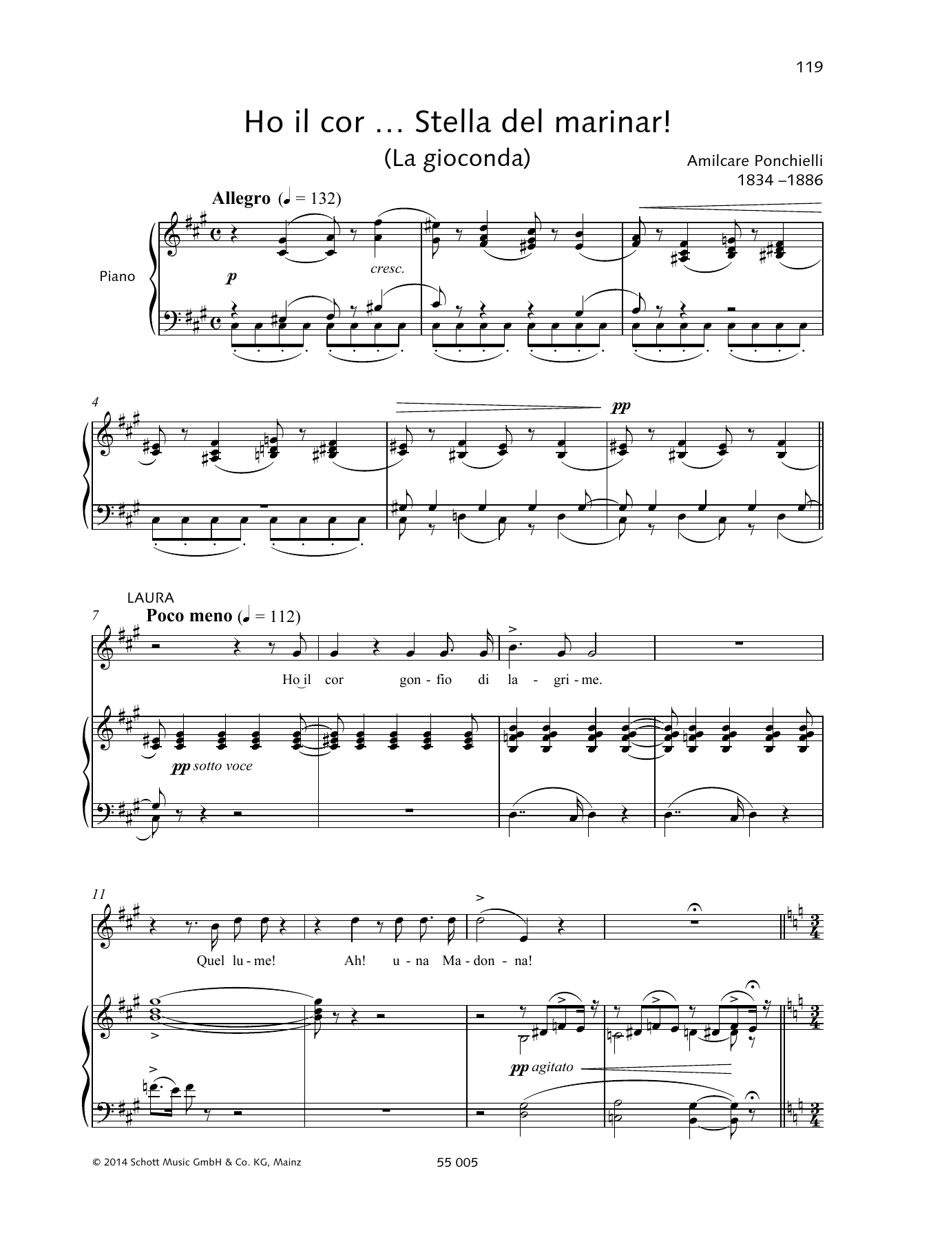 Francesca Licciarda Ho il cor... Stella del miranar! sheet music notes and chords arranged for Piano & Vocal