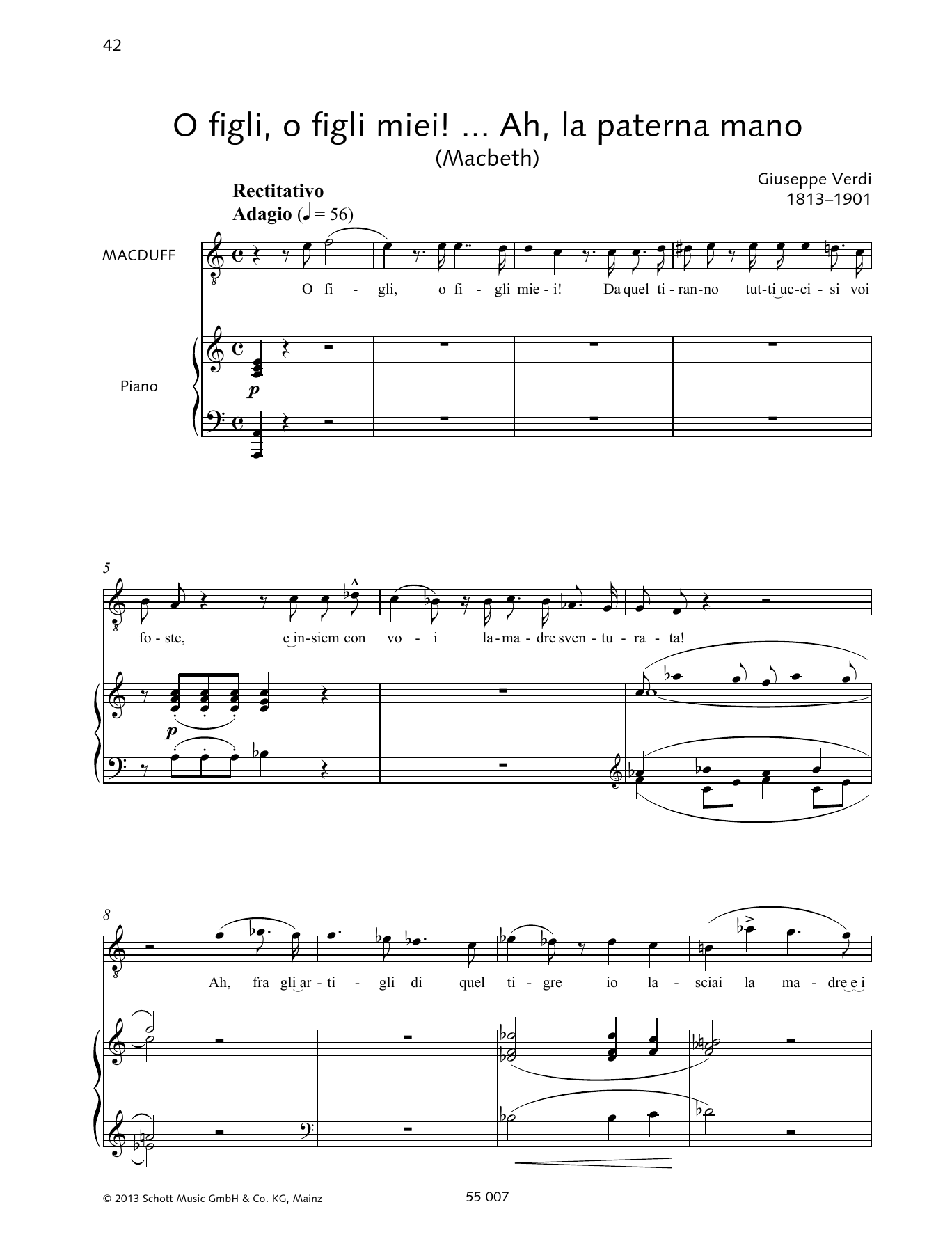 Francesca Licciarda O figli, o figli miei! ... Ah, la paterna mano sheet music notes and chords arranged for Piano & Vocal