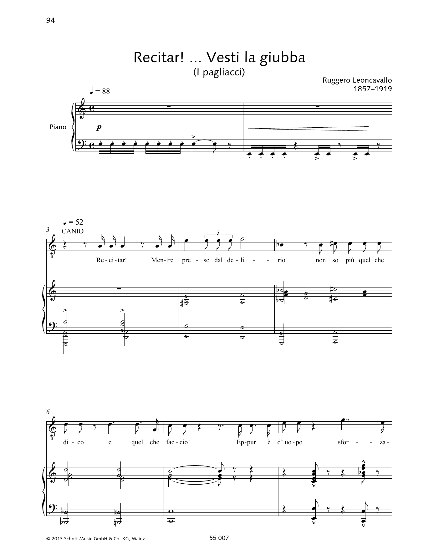 Francesca Licciarda Recitar! ... Vesti la giubba sheet music notes and chords arranged for Piano & Vocal