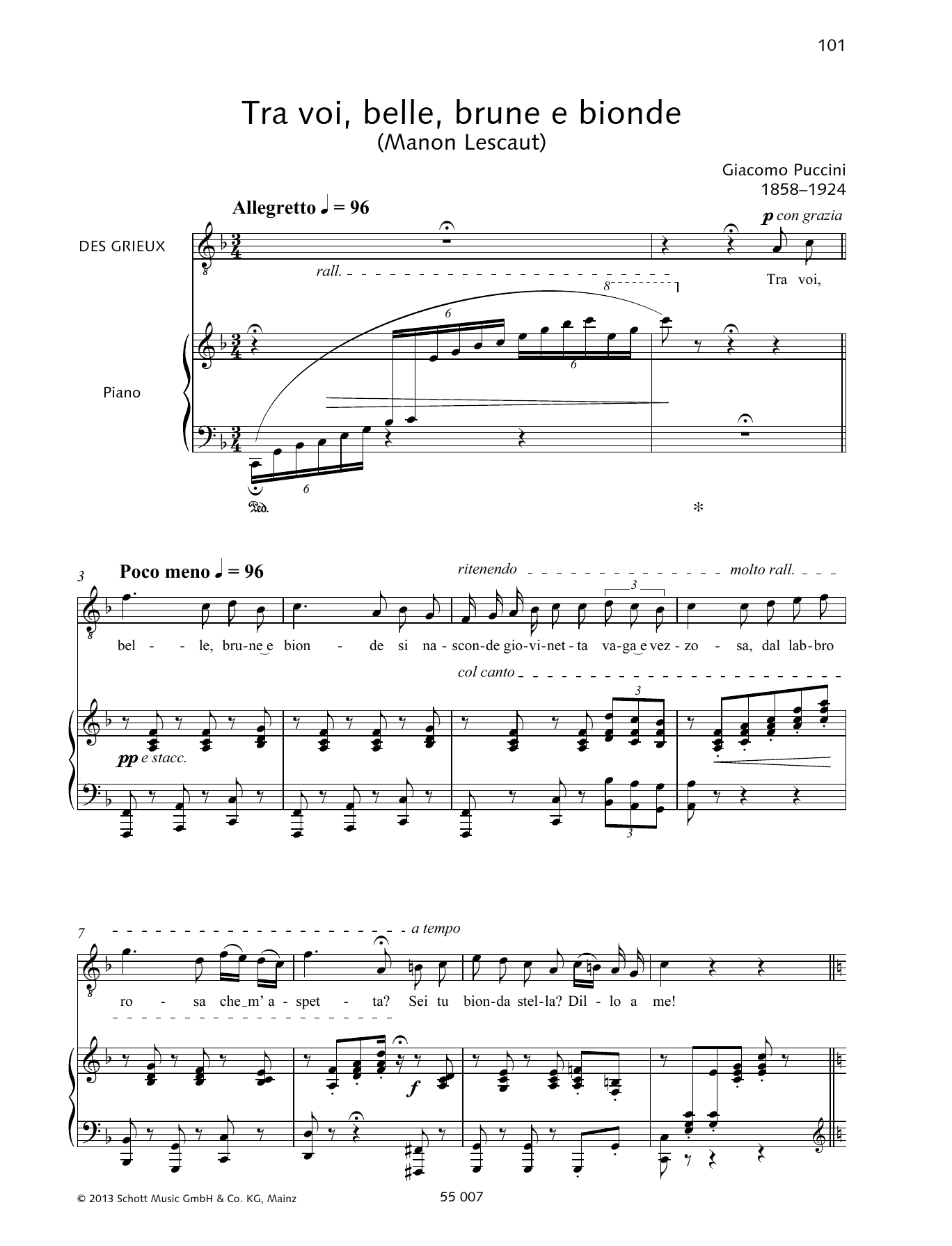 Francesca Licciarda Tra voi, belle, brune e bionde sheet music notes and chords arranged for Piano & Vocal