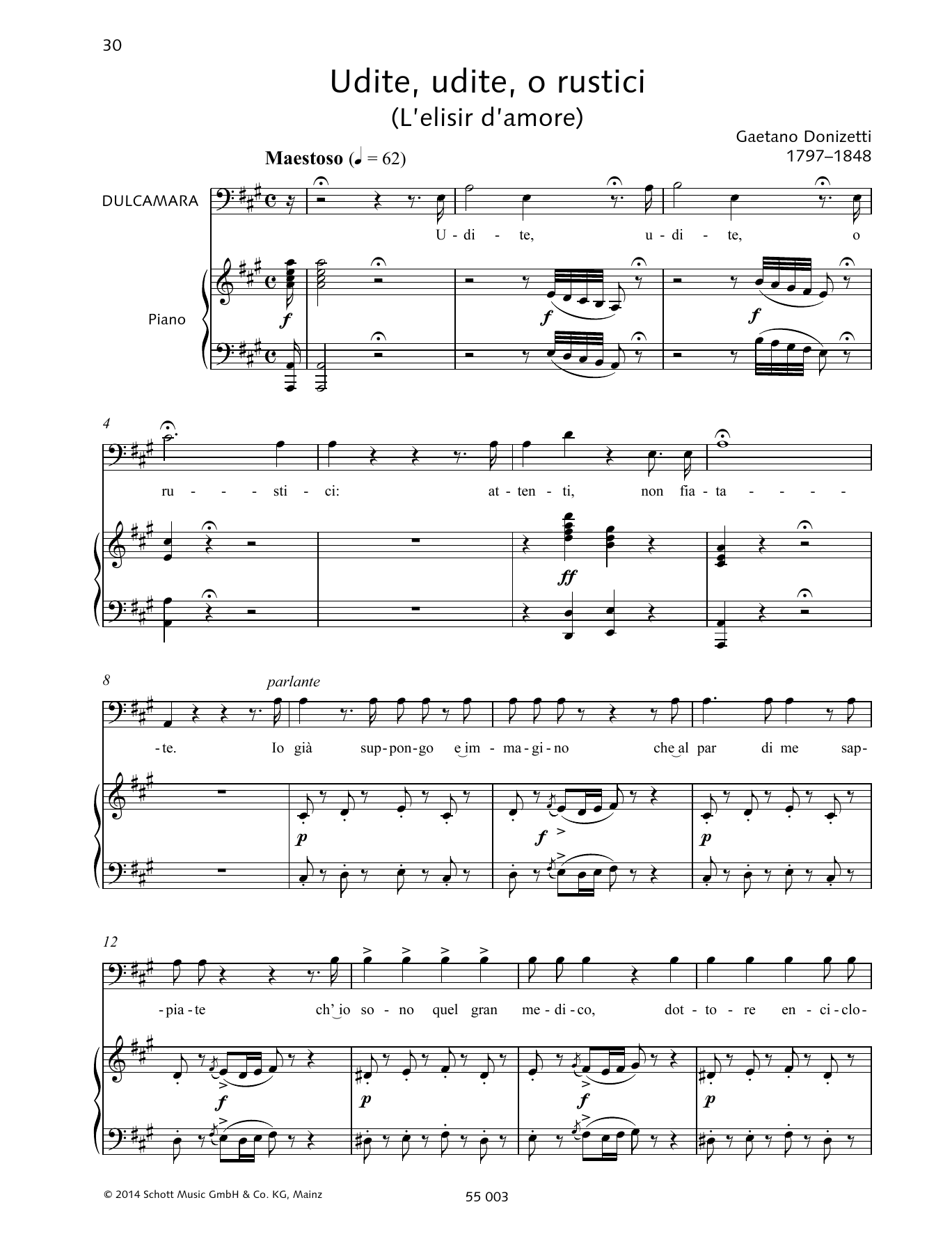 Francesca Licciarda Udite, udite, o rustici sheet music notes and chords arranged for Piano & Vocal