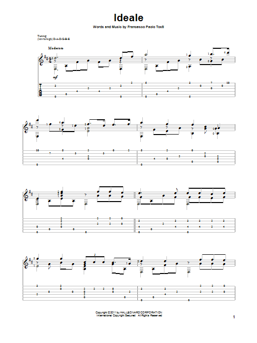 Francesco Paolo Tosti Ideale sheet music notes and chords arranged for Solo Guitar