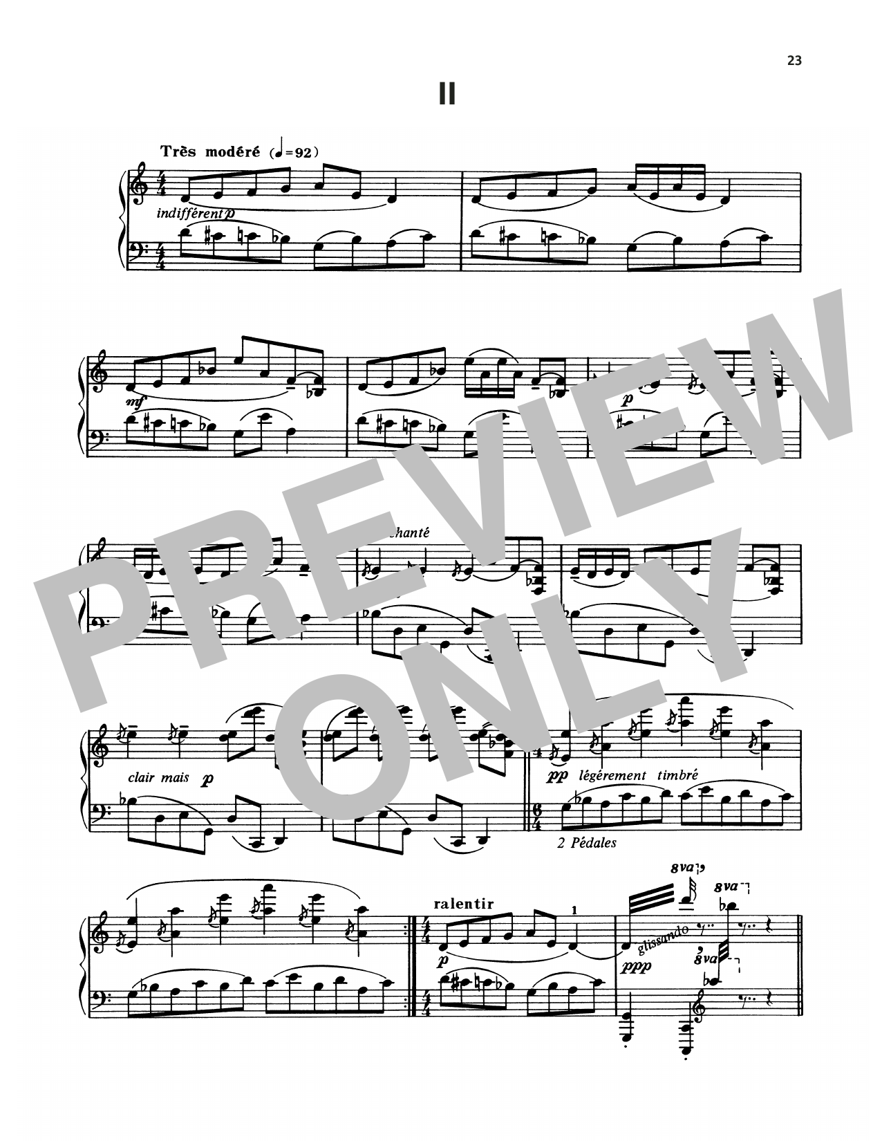 Francis Poulenc Mouvements Perpetuel Two sheet music notes and chords arranged for Piano Solo