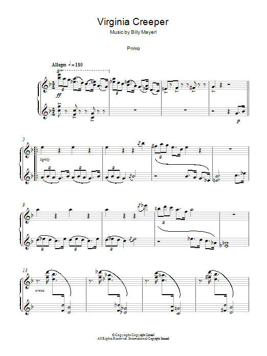 Francis Shaw Virginia Creeper sheet music notes and chords arranged for Piano Solo