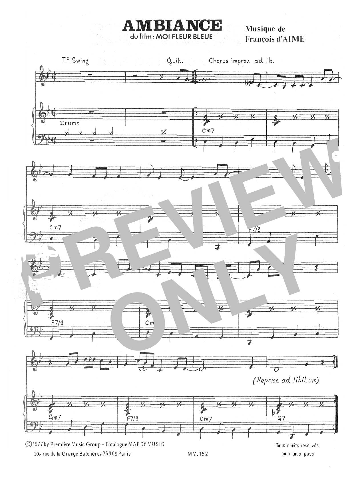 François d'Aime Ambiance sheet music notes and chords arranged for Solo Guitar