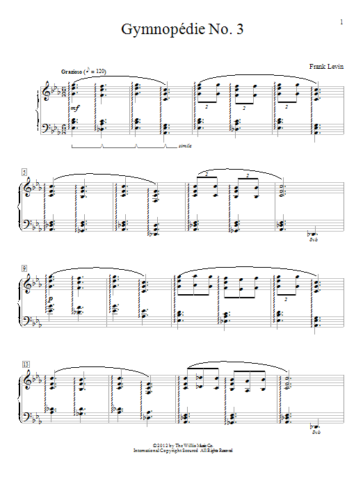 Frank Levin Gymnopedie No. 3 sheet music notes and chords arranged for Educational Piano