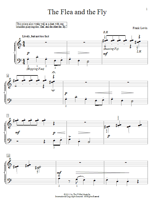 Frank Levin The Flea And The Fly sheet music notes and chords arranged for Educational Piano