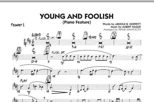 Frank Mantooth Young And Foolish - Trumpet 2 sheet music notes and chords arranged for Jazz Ensemble