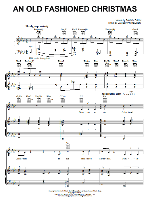 Frank Sinatra An Old Fashioned Christmas sheet music notes and chords arranged for Easy Piano