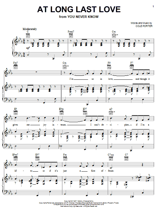 Frank Sinatra At Long Last Love sheet music notes and chords arranged for Piano, Vocal & Guitar Chords (Right-Hand Melody)