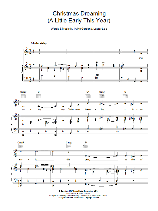 Frank Sinatra Christmas Dreaming sheet music notes and chords arranged for Piano, Vocal & Guitar Chords
