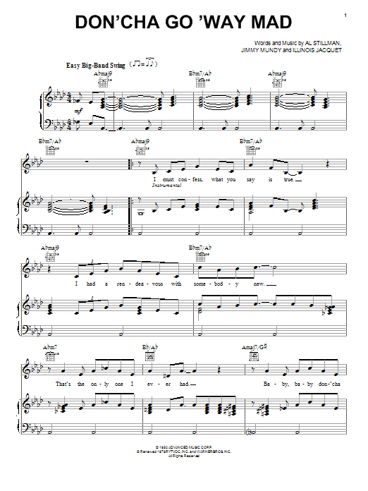 Frank Sinatra Don'cha Go 'Way Mad sheet music notes and chords arranged for Piano & Vocal