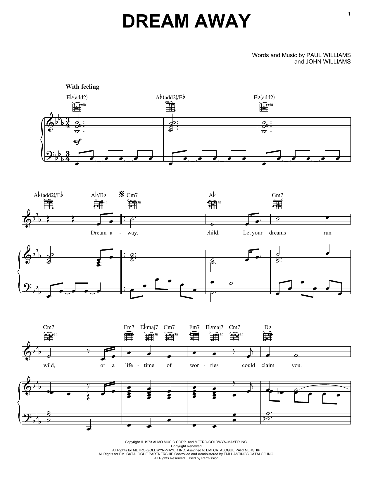 Frank Sinatra Dream Away sheet music notes and chords arranged for Piano, Vocal & Guitar Chords (Right-Hand Melody)