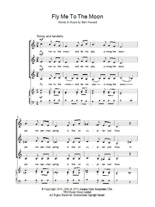 Frank Sinatra Fly Me To The Moon (In Other Words) (arr. Berty Rice) sheet music notes and chords arranged for SSA Choir