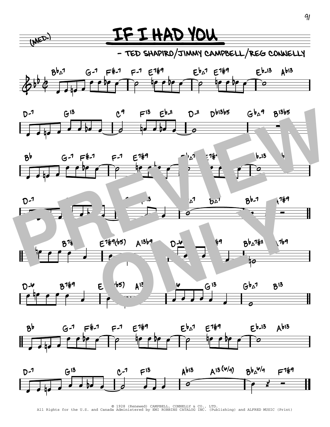 Frank Sinatra If I Had You (arr. David Hazeltine) sheet music notes and chords arranged for Real Book – Enhanced Chords