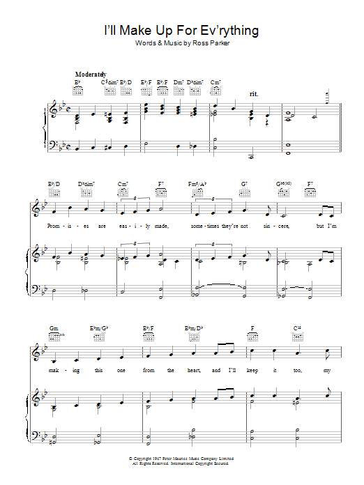 Frank Sinatra I'll Make Up For Ev'rything sheet music notes and chords arranged for Piano, Vocal & Guitar Chords