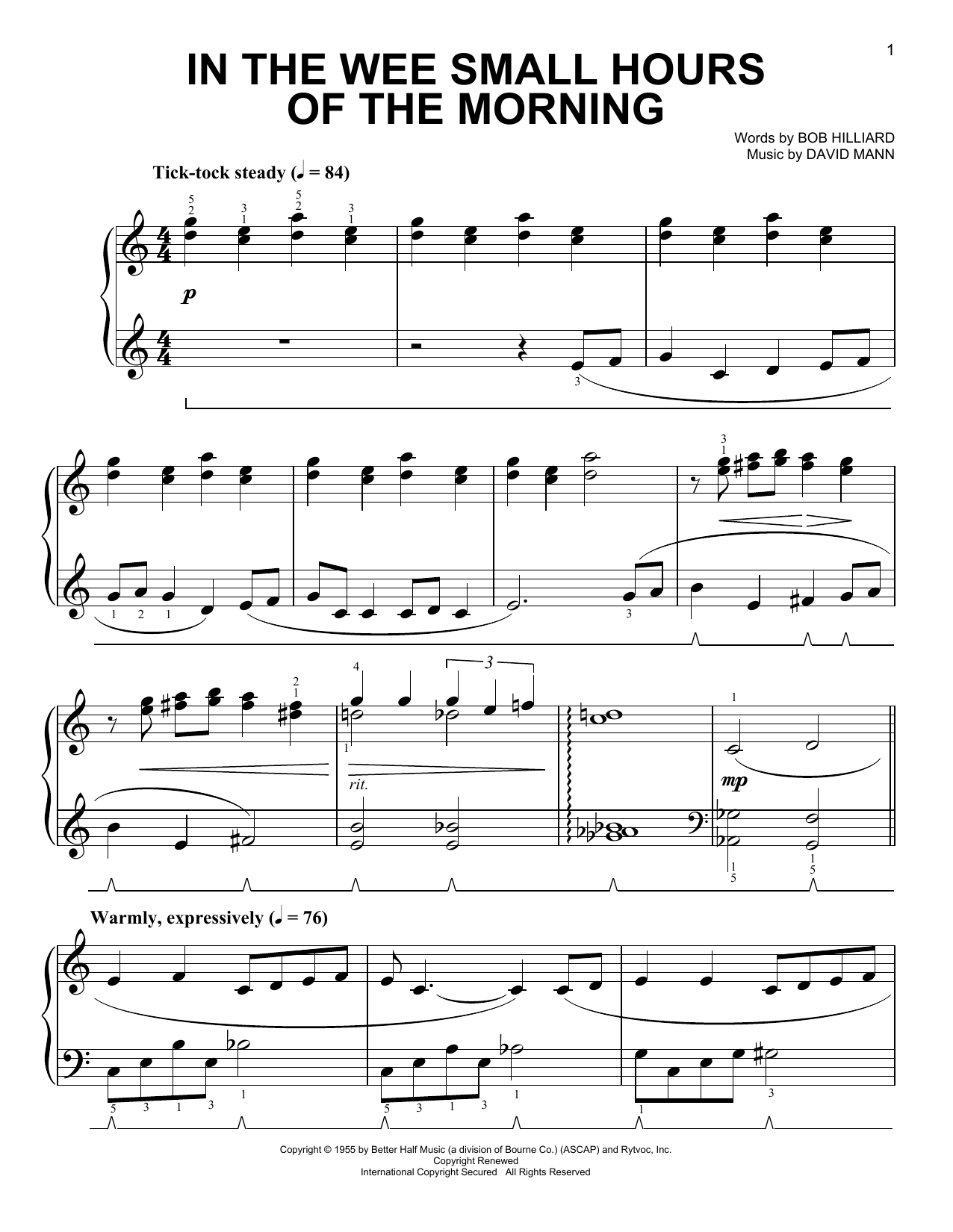 Frank Sinatra In The Wee Small Hours Of The Morning (arr. Phillip Keveren) sheet music notes and chords arranged for Easy Piano