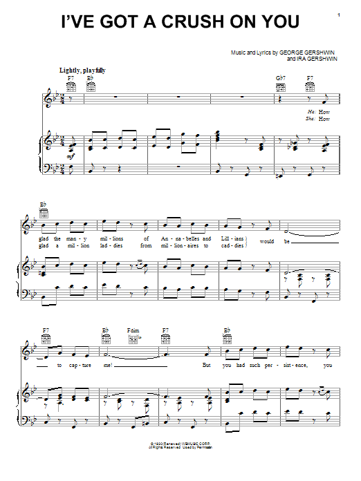 Frank Sinatra I've Got A Crush On You sheet music notes and chords arranged for Piano, Vocal & Guitar Chords (Right-Hand Melody)