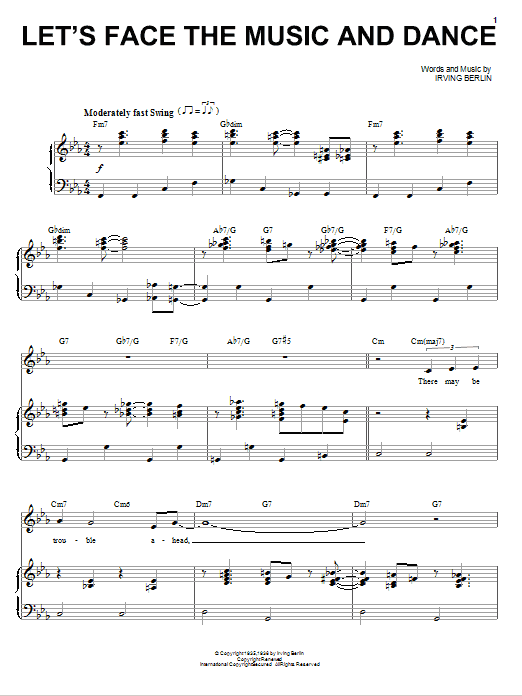 Frank Sinatra Let's Face The Music And Dance sheet music notes and chords arranged for Piano & Vocal
