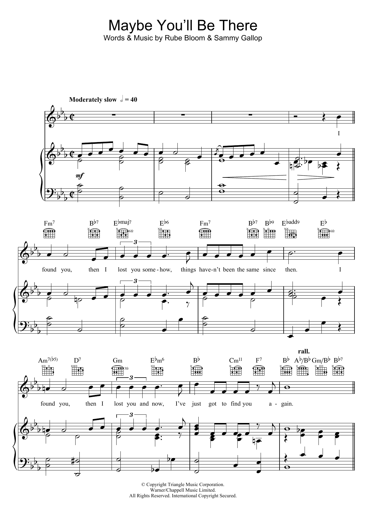 Frank Sinatra Maybe You'll Be There sheet music notes and chords arranged for Piano, Vocal & Guitar Chords