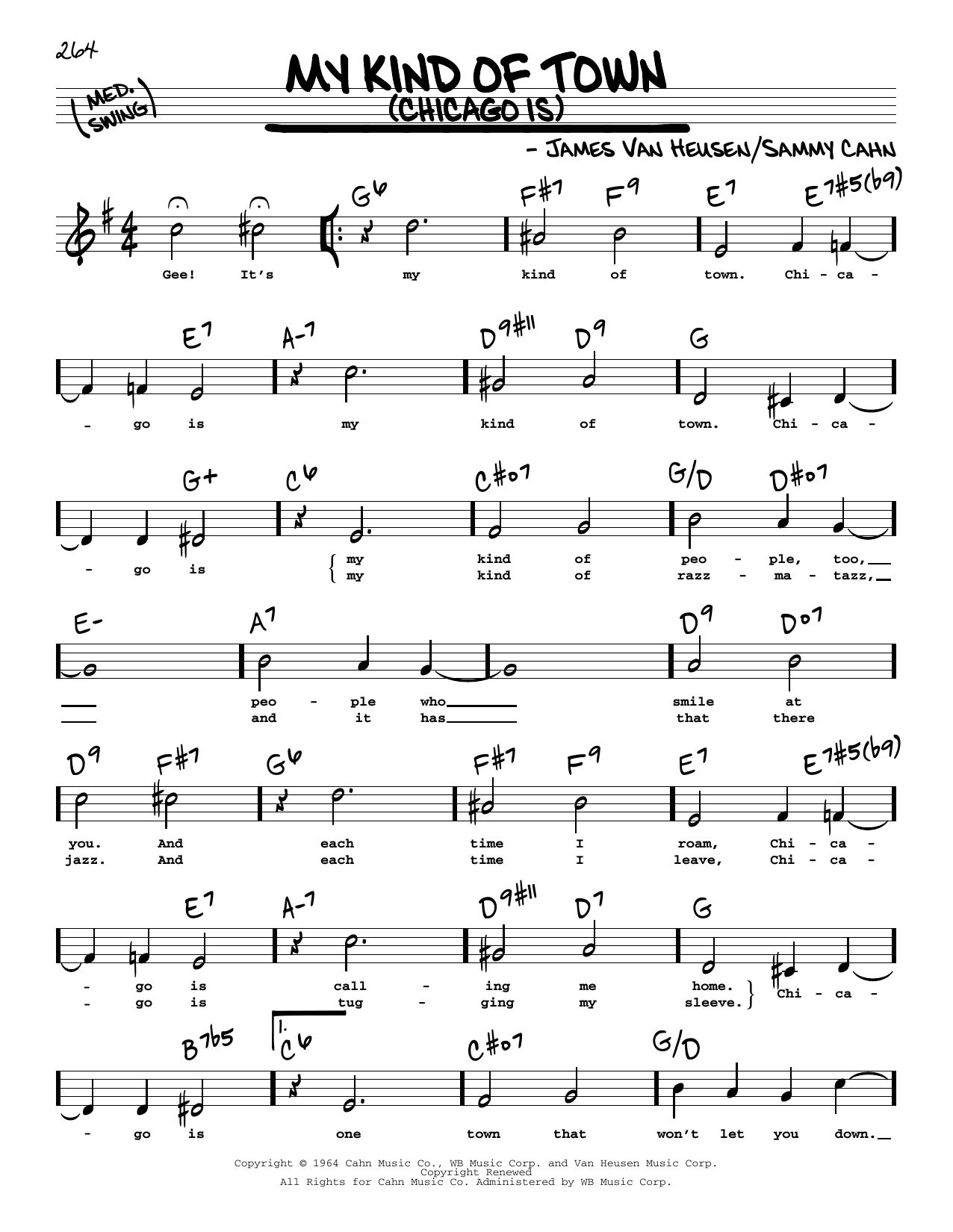 Frank Sinatra My Kind Of Town (Chicago Is) (High Voice) sheet music notes and chords arranged for Real Book – Melody, Lyrics & Chords