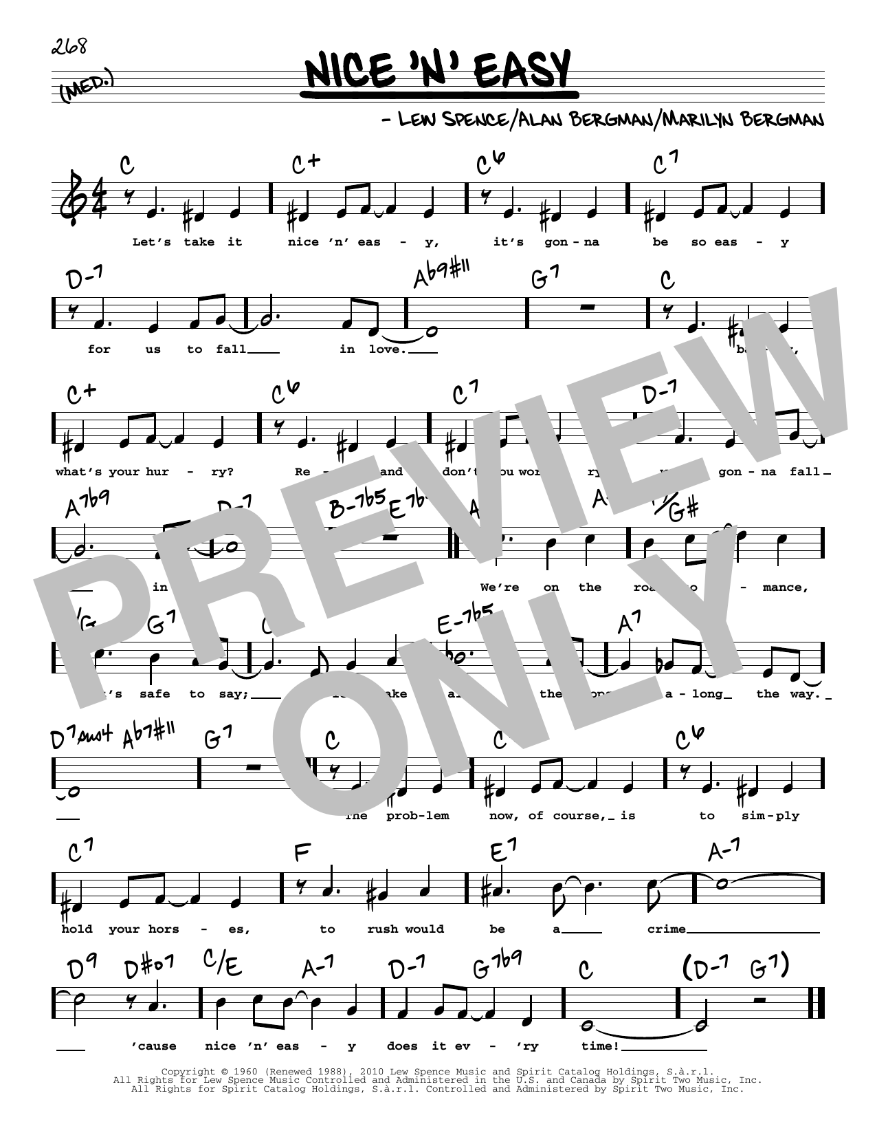 Frank Sinatra Nice 'n' Easy (High Voice) sheet music notes and chords arranged for Real Book – Melody, Lyrics & Chords