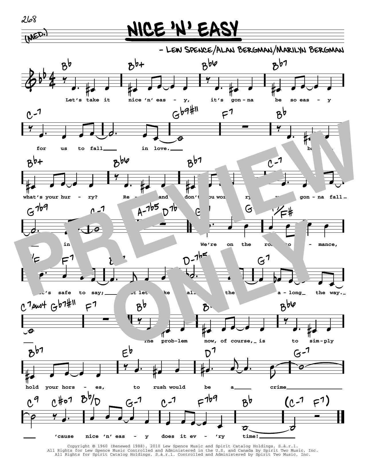 Frank Sinatra Nice 'n' Easy (Low Voice) sheet music notes and chords arranged for Real Book – Melody, Lyrics & Chords