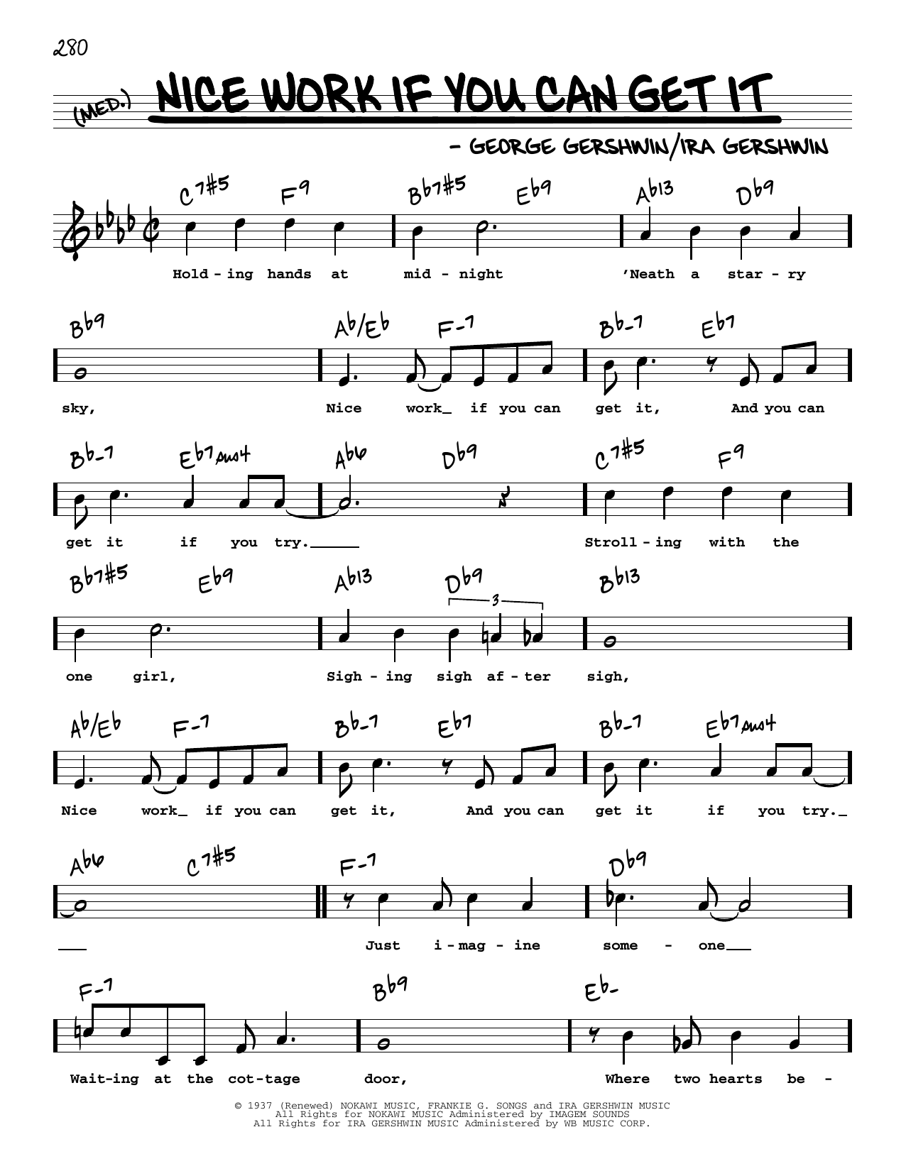 Frank Sinatra Nice Work If You Can Get It (High Voice) sheet music notes and chords arranged for Real Book – Melody, Lyrics & Chords