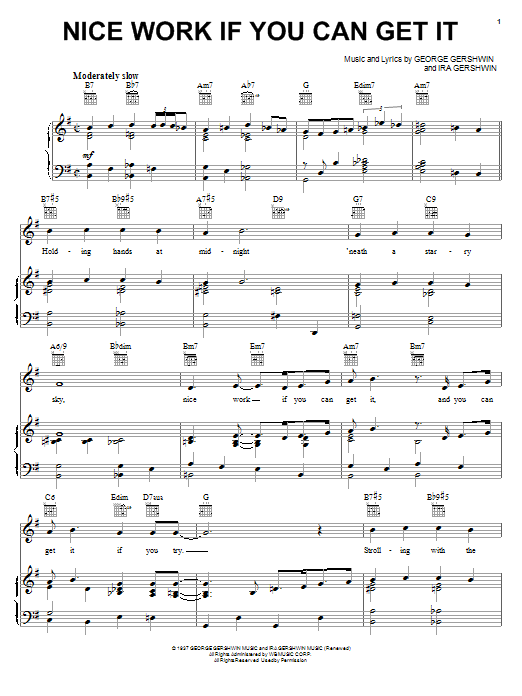 Frank Sinatra Nice Work If You Can Get It sheet music notes and chords arranged for Flute Solo