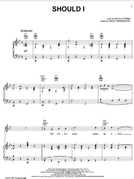 Frank Sinatra Should I sheet music notes and chords arranged for Piano, Vocal & Guitar Chords (Right-Hand Melody)