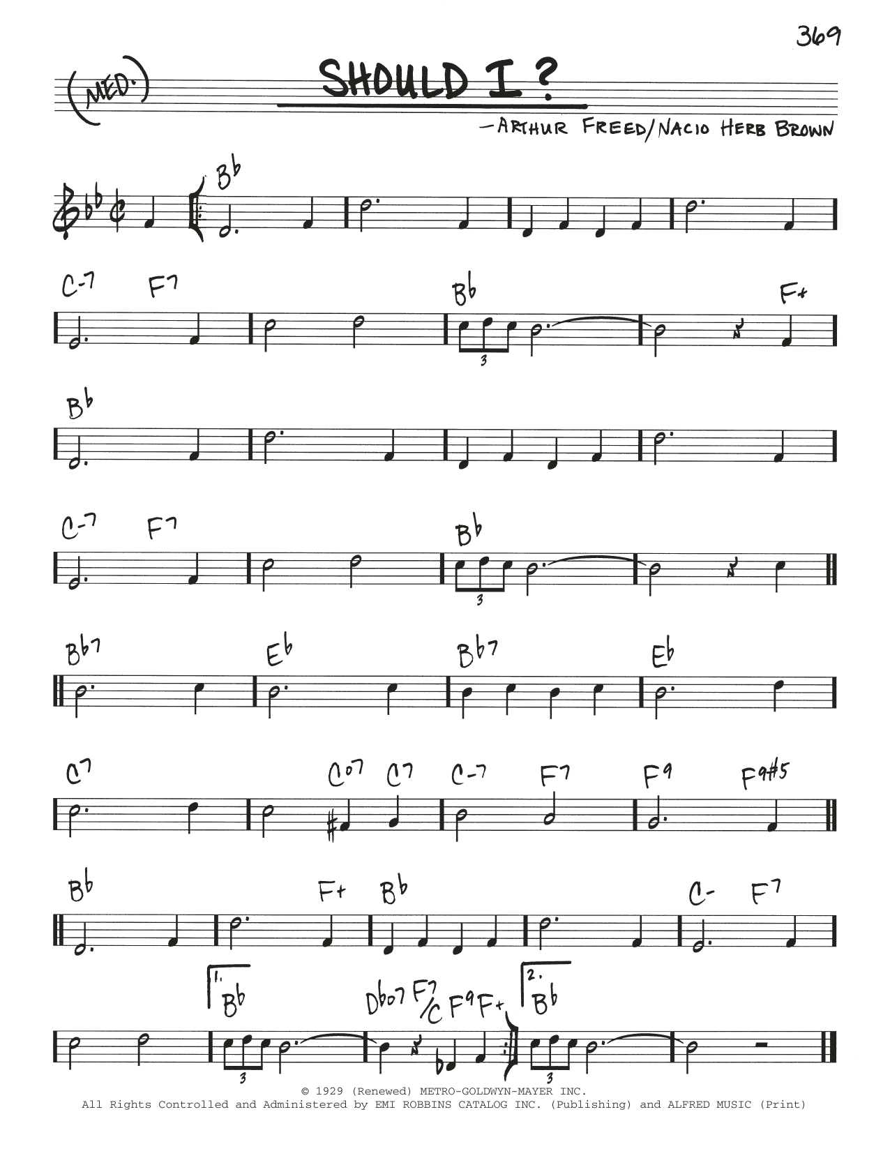 Frank Sinatra Should I? sheet music notes and chords arranged for Real Book – Melody & Chords