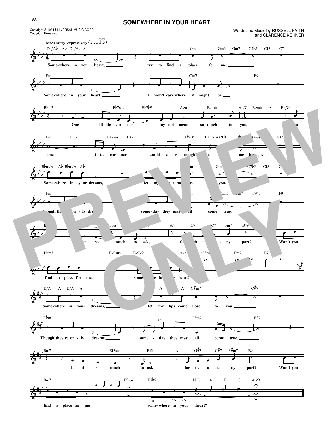 Frank Sinatra Somewhere In Your Heart sheet music notes and chords arranged for Lead Sheet / Fake Book