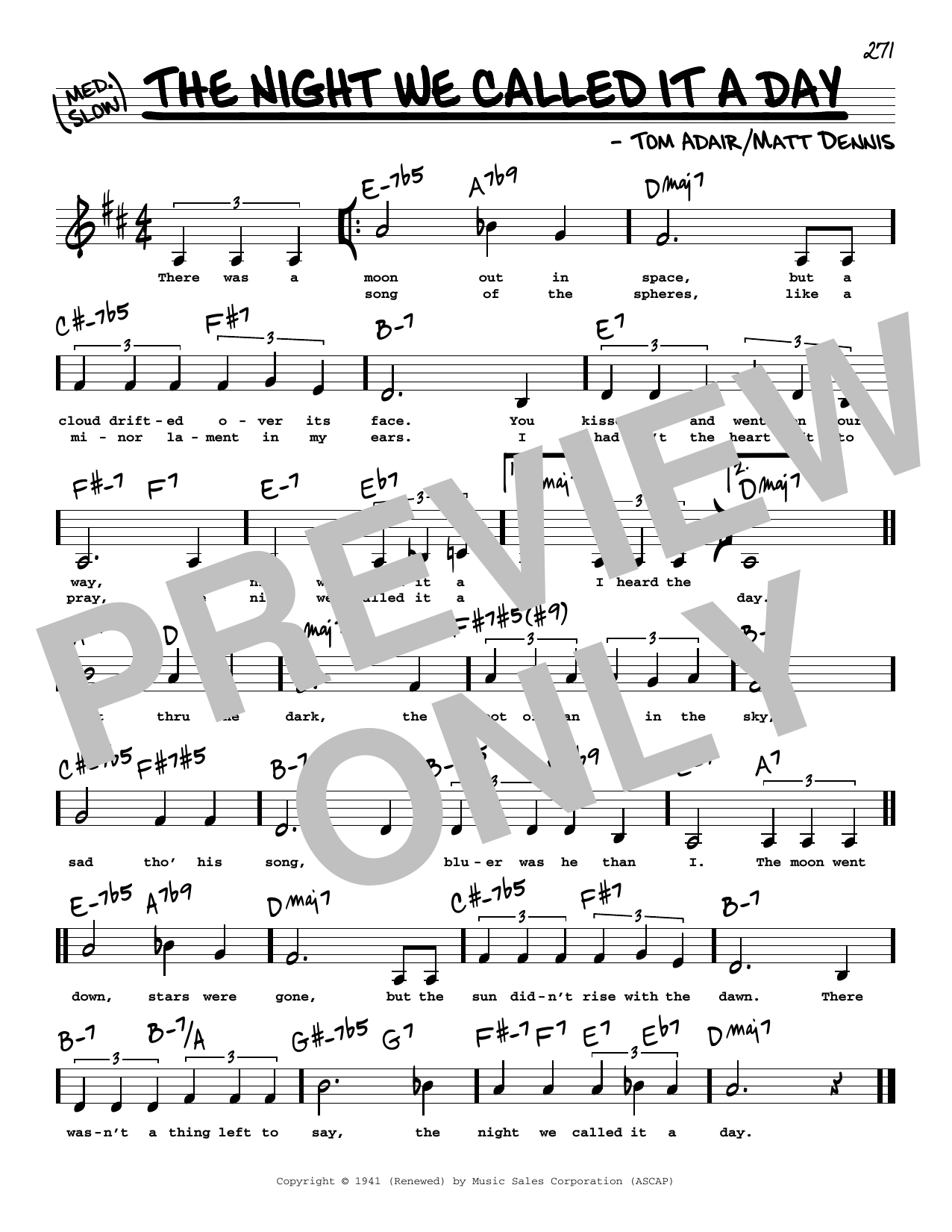 Frank Sinatra The Night We Called It A Day (Low Voice) sheet music notes and chords arranged for Real Book – Melody, Lyrics & Chords
