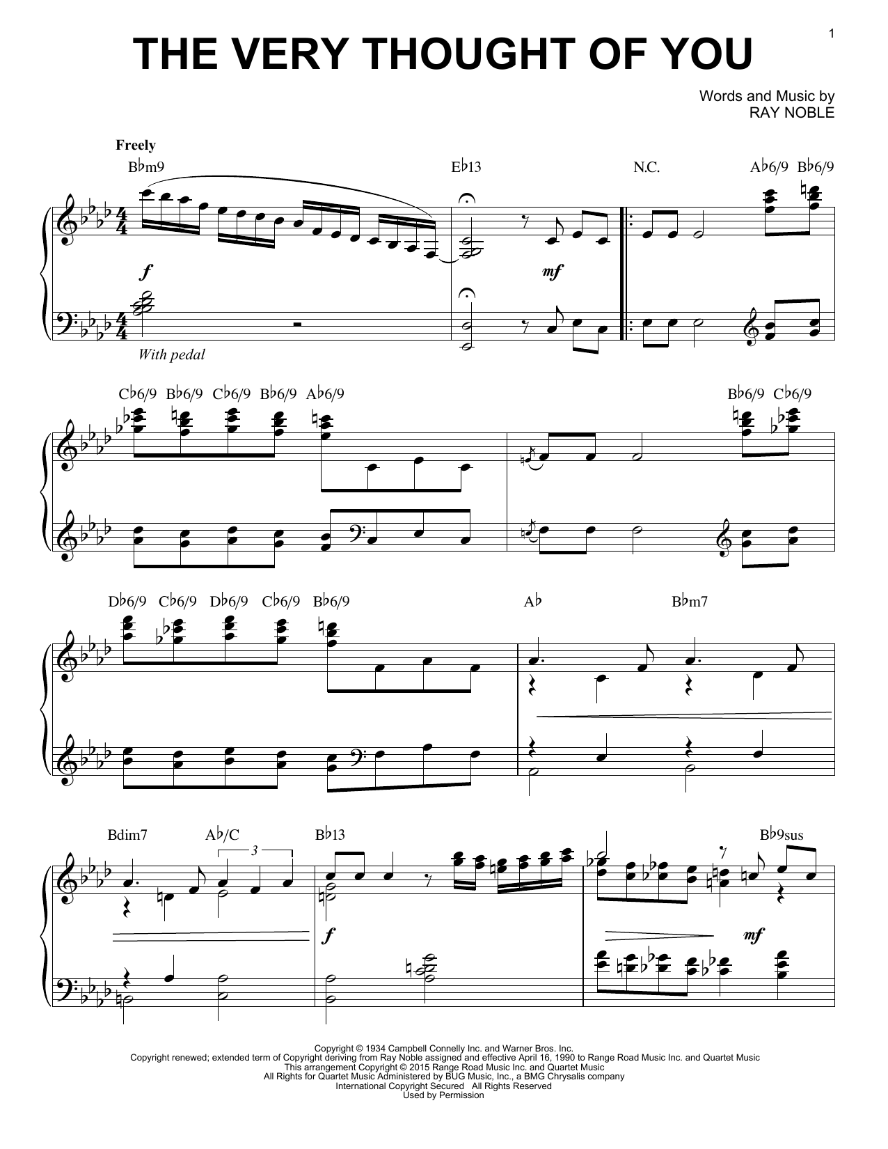 Frank Sinatra The Very Thought Of You [Jazz version] (arr. Brent Edstrom) sheet music notes and chords arranged for Piano Solo