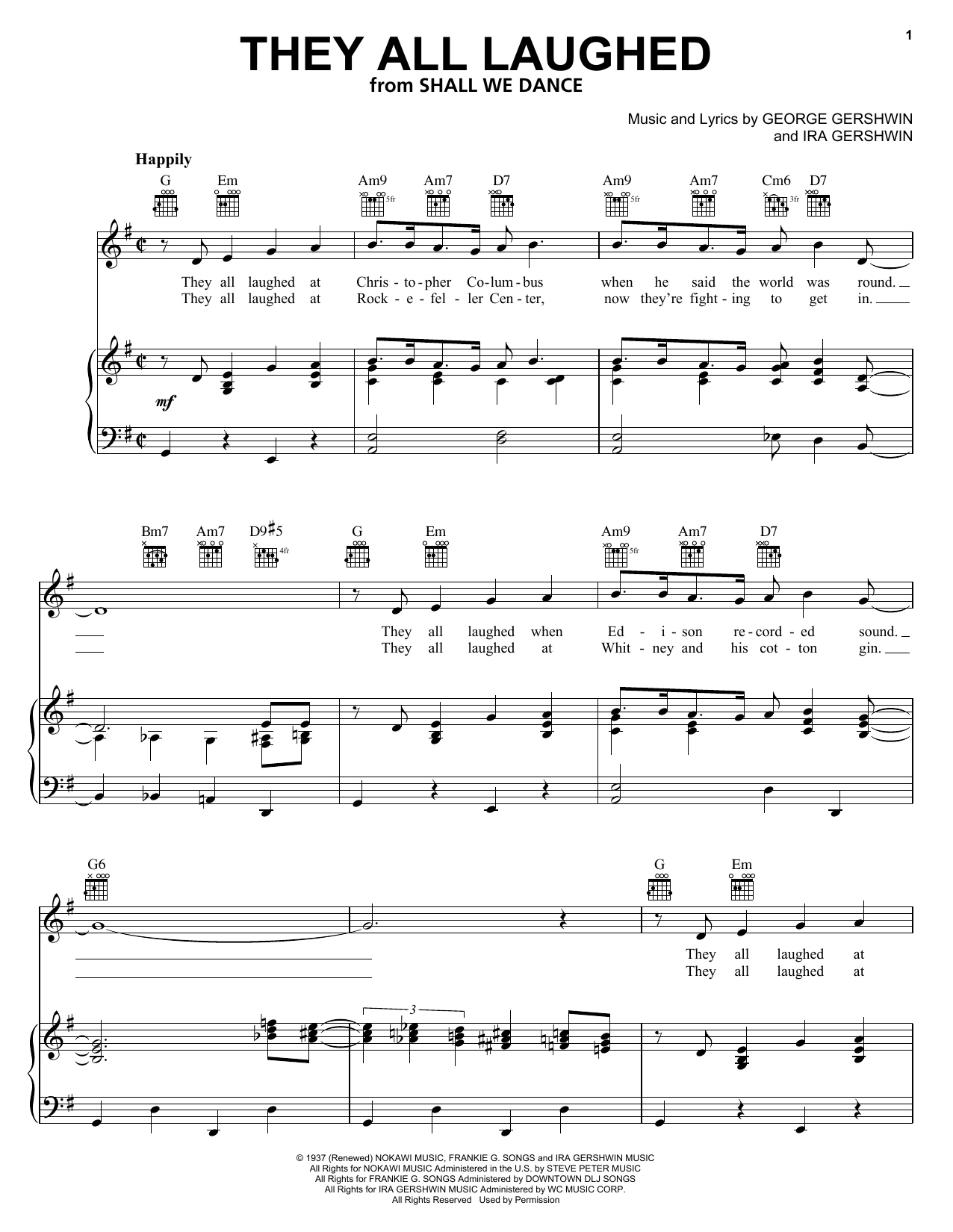 Frank Sinatra They All Laughed sheet music notes and chords arranged for Alto Sax Solo