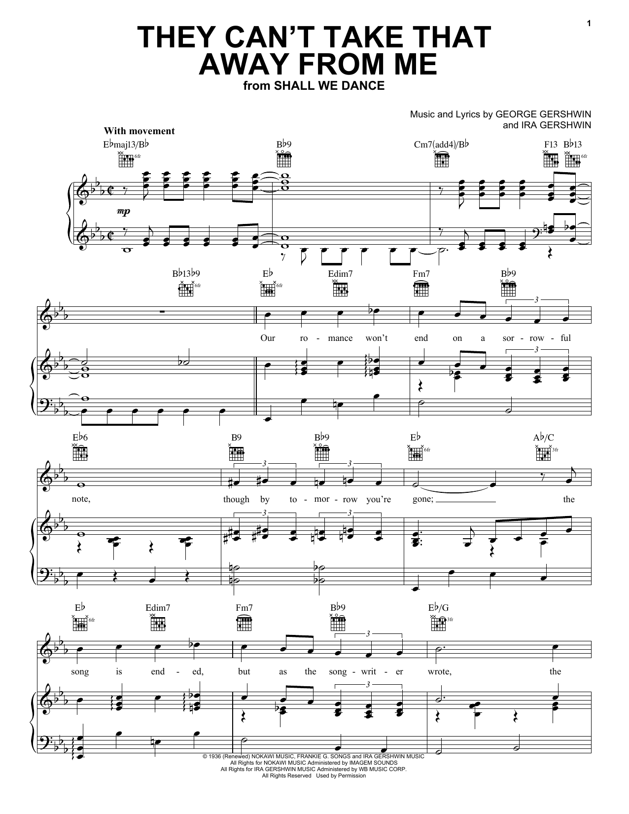 Frank Sinatra They Can't Take That Away From Me sheet music notes and chords arranged for Flute Solo