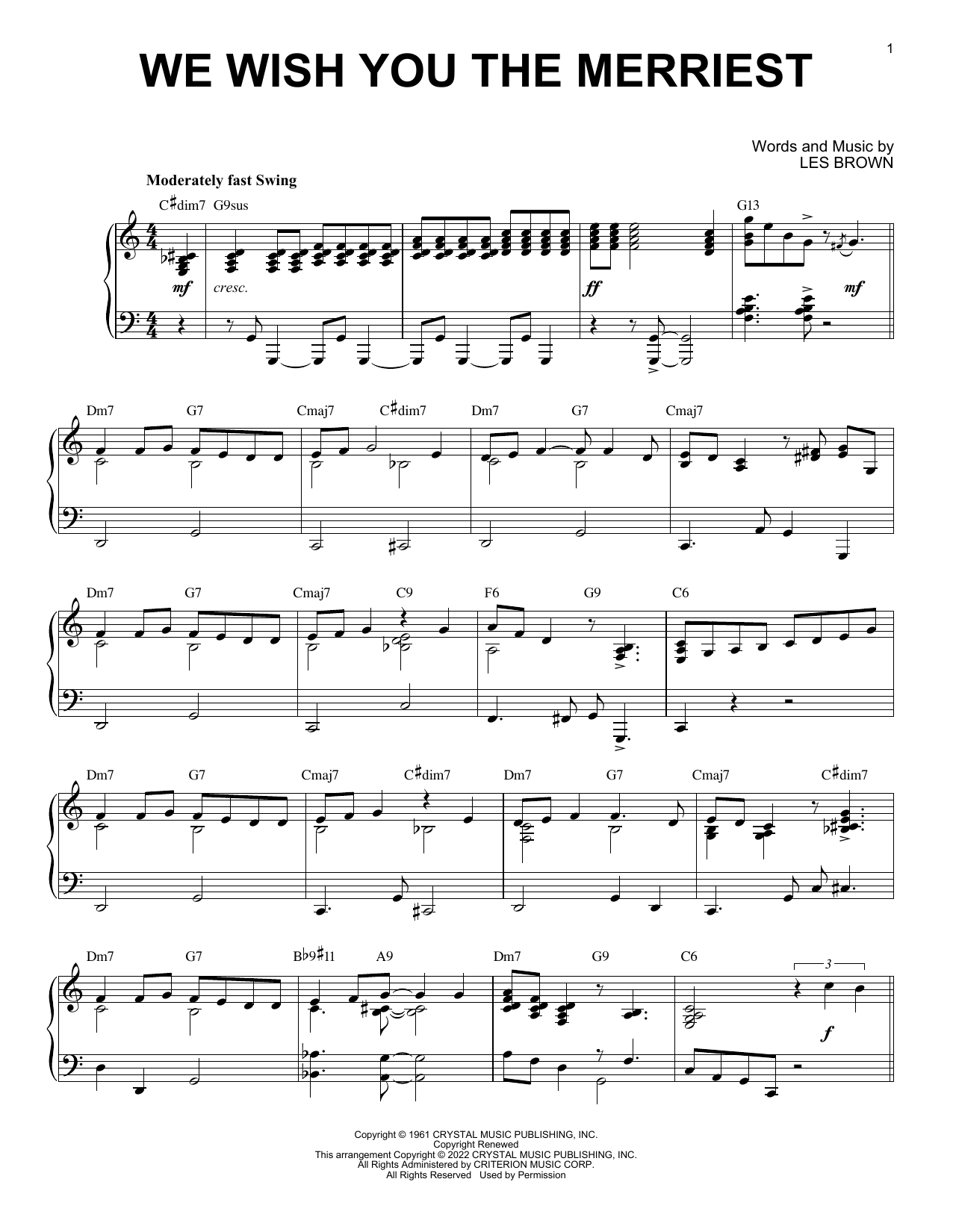Frank Sinatra We Wish You The Merriest [Jazz version] (arr. Brent Edstrom) sheet music notes and chords arranged for Piano Solo