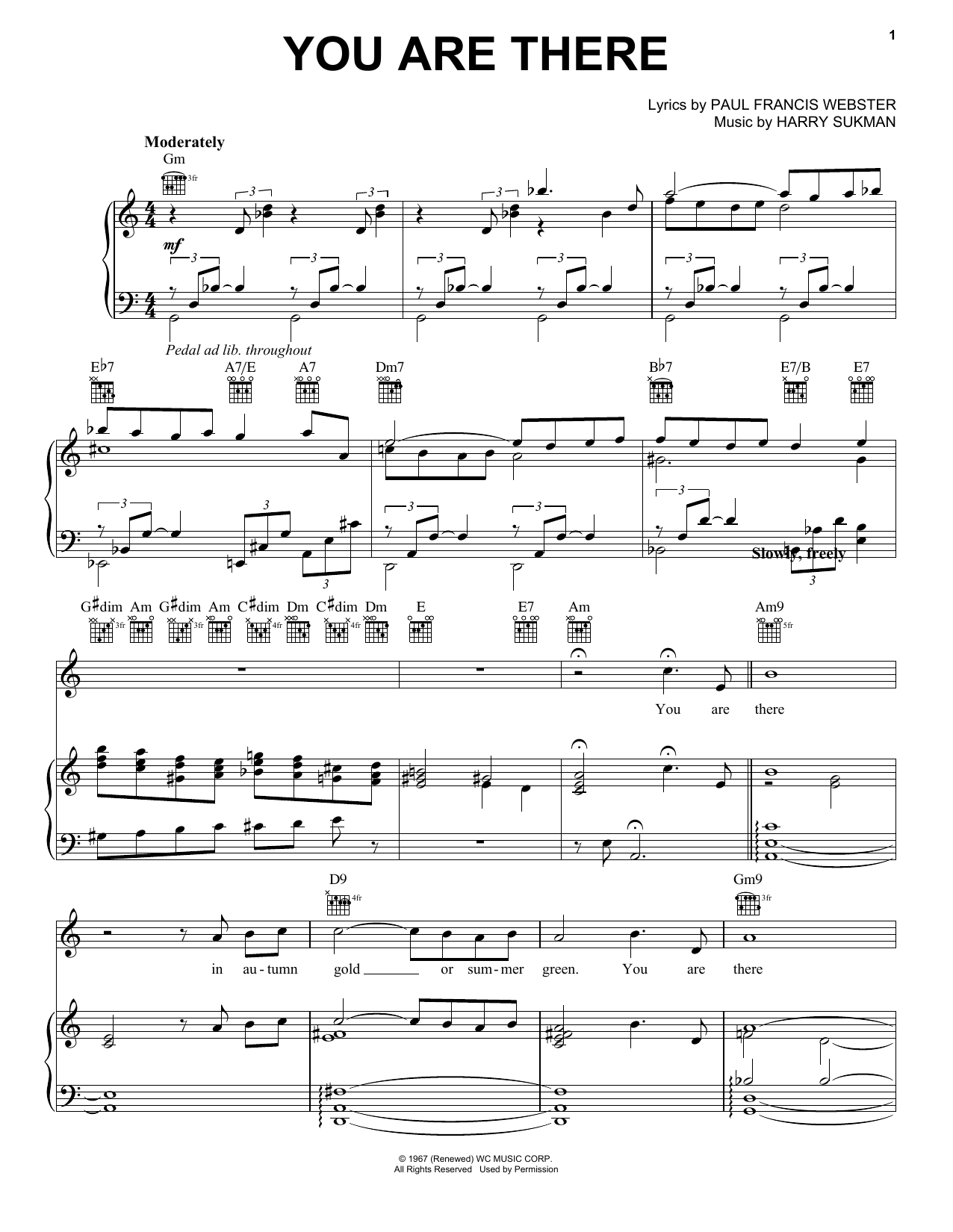 Frank Sinatra You Are There sheet music notes and chords arranged for Piano, Vocal & Guitar Chords (Right-Hand Melody)