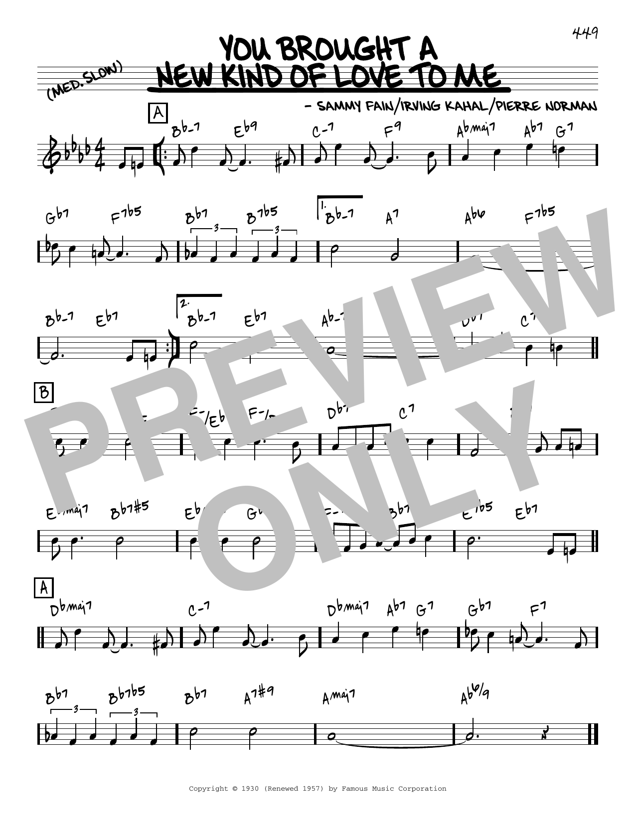Frank Sinatra You Brought A New Kind Of Love To Me [Reharmonized version] (arr. Jack Grassel) sheet music notes and chords arranged for Real Book – Melody & Chords