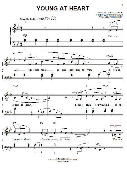 Frank Sinatra Young At Heart (arr. Phillip Keveren) sheet music notes and chords arranged for Easy Piano